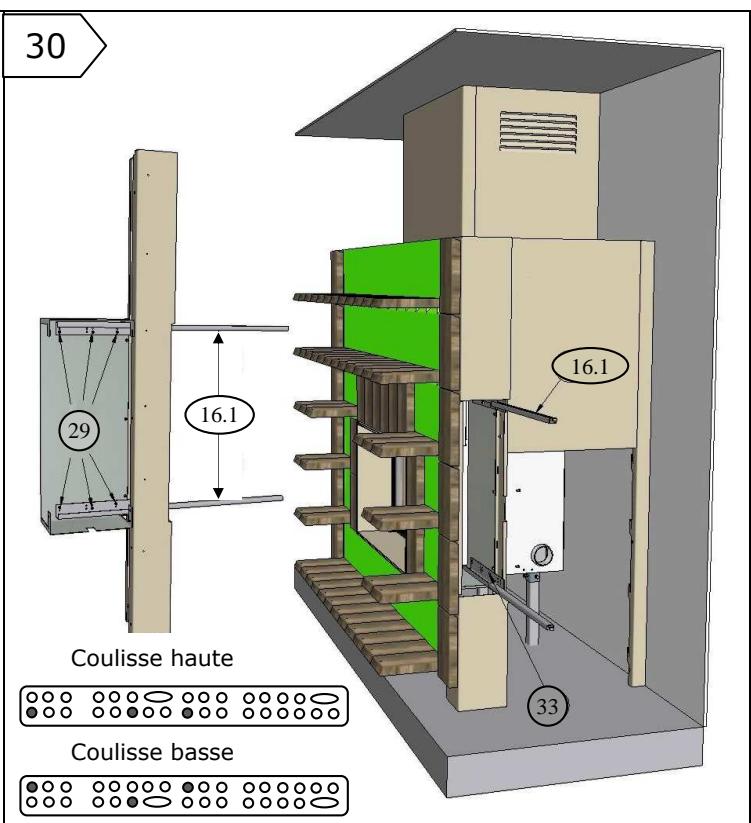 FONDIS MODULO - MONTAGE DU TIROIR SERVITEUR (ETAPE 29 A 33) - 2