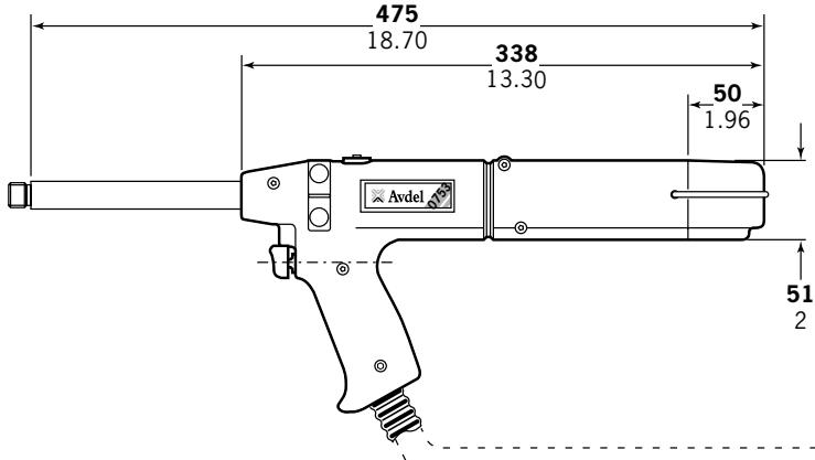 AVDEL 0753 MKII 07530 MKII - Tool Dimensions - 07530 MkII Model - 2
