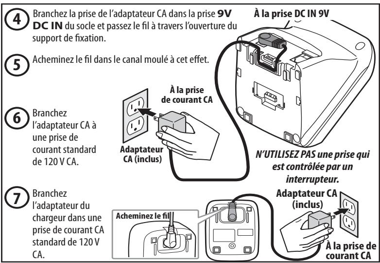 UNIDEN EXI8560 - 1-3. Brancher le socle - 1