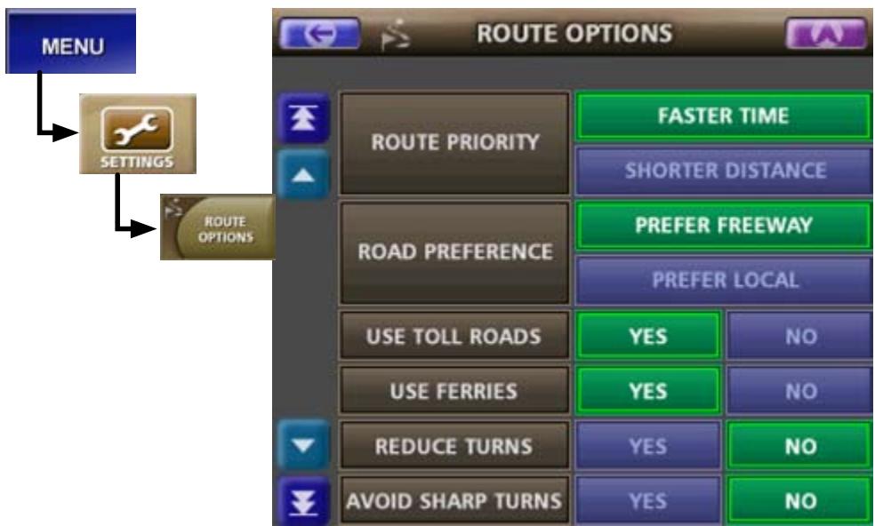 UNIDEN MAPTRAX GPS352 - Changing the Default Route Options - 1