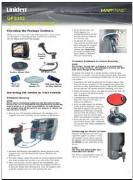 UNIDEN MAPTRAX GPS352 - What's Included - 7