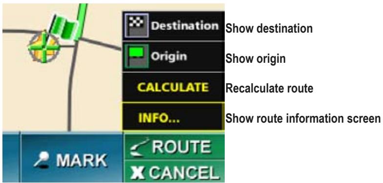UNIDEN MAPTRAX GPS352 - Route Information and Current Route Options - 2