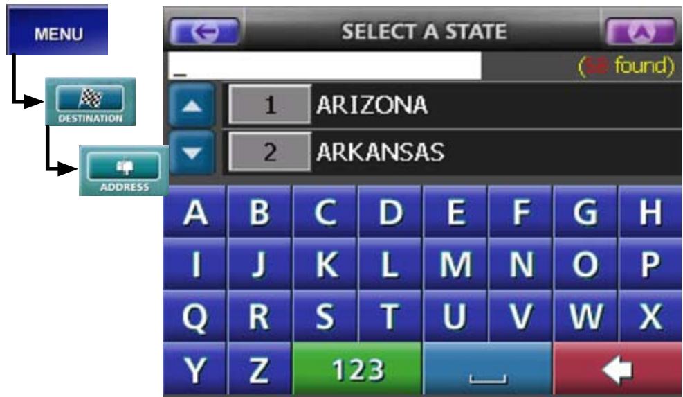 UNIDEN MAPTRAX GPS352 - Entering an Address as Your Destination - 1