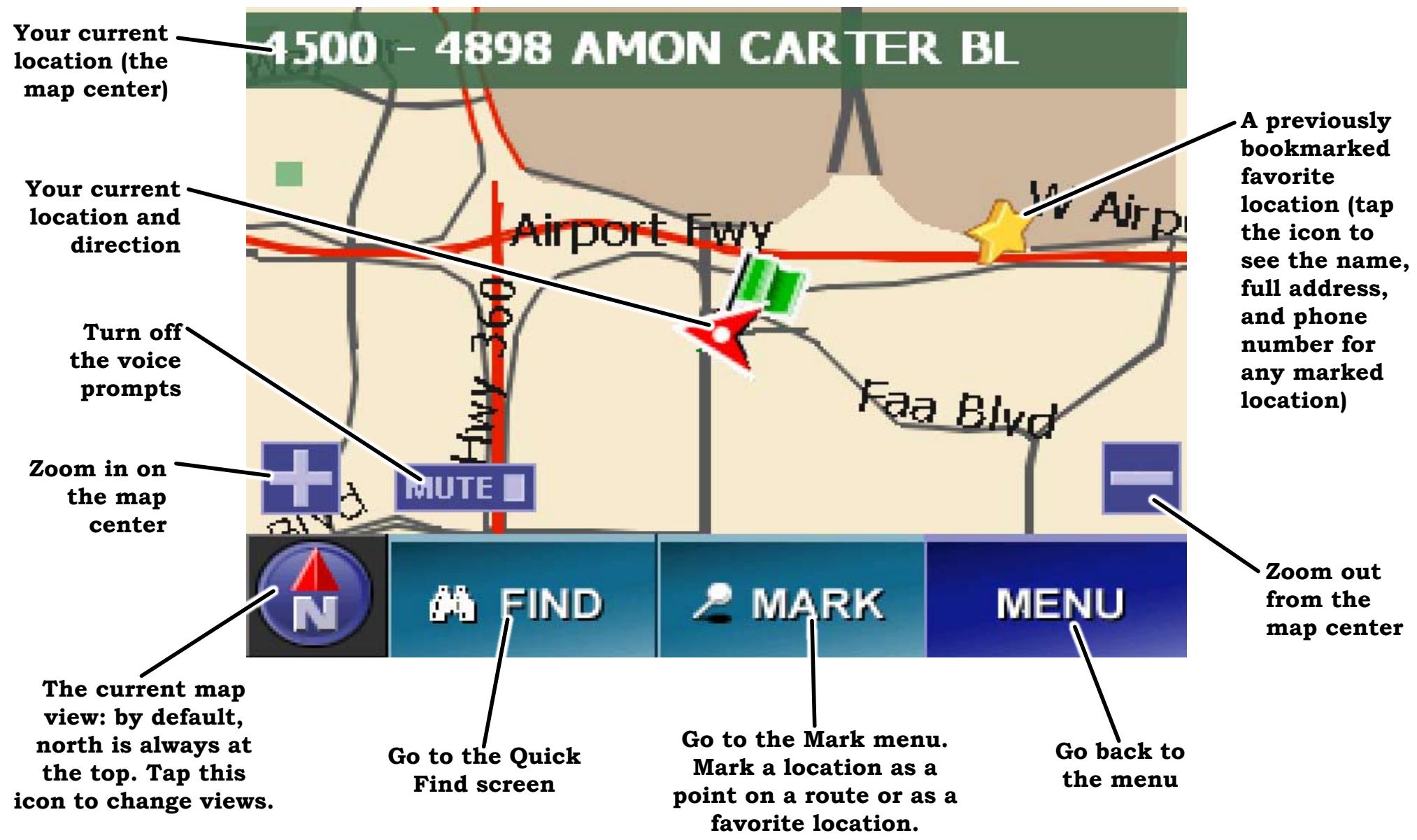 UNIDEN MAPTRAX GPS352 - Using the Map Screen - 1