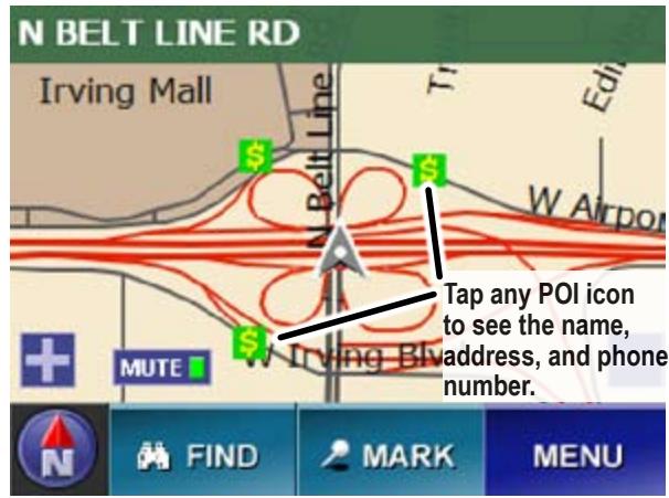 UNIDEN MAPTRAX GPS352 - Showing Points of Interest on the Map - 2