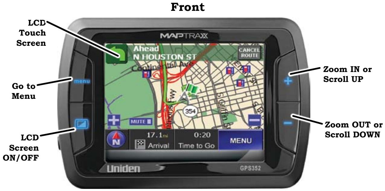 UNIDEN MAPTRAX GPS352 - The Parts of the GPS Device - 1