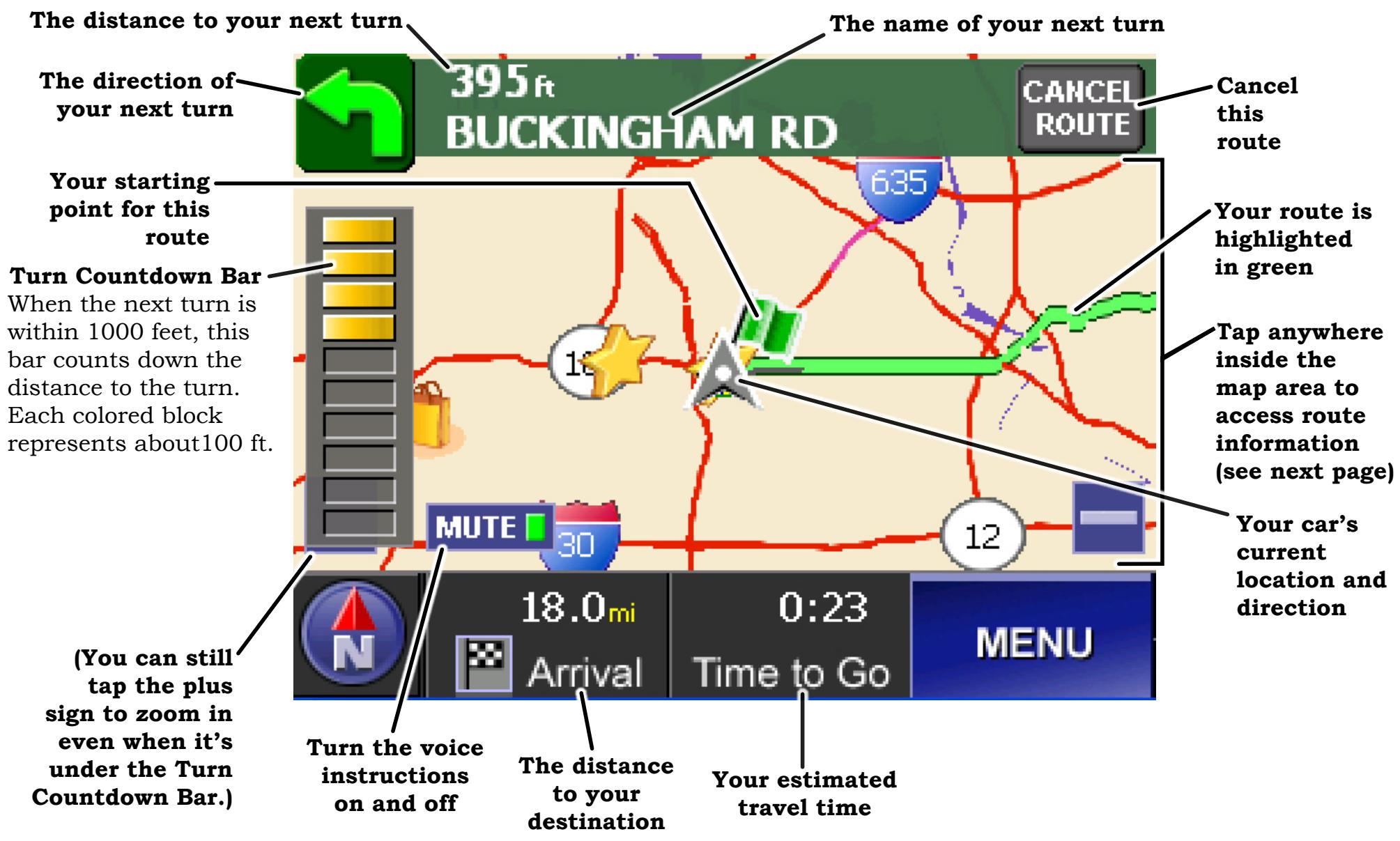 UNIDEN MAPTRAX GPS352 - Reading the Route Screen - 1