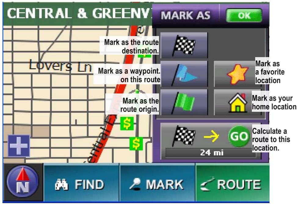 UNIDEN MAPTRAX GPS352 - Using the Mark Menu - 1