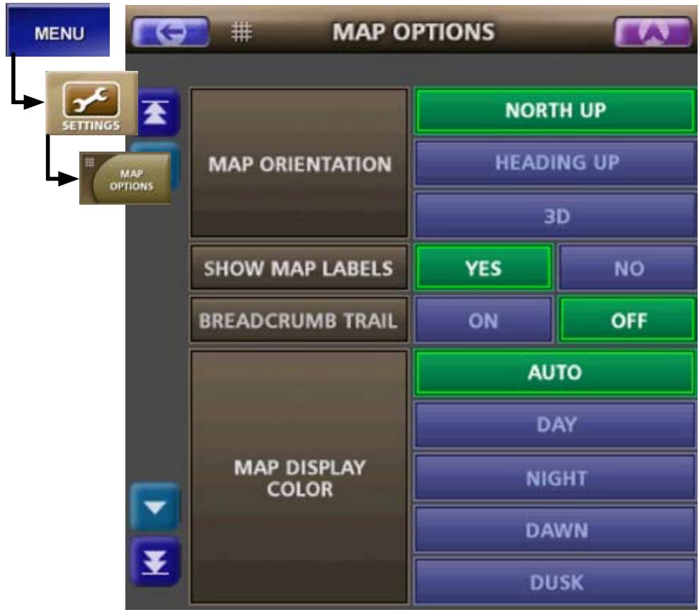 UNIDEN MAPTRAX GPS352 - Changing the Map Options - 1