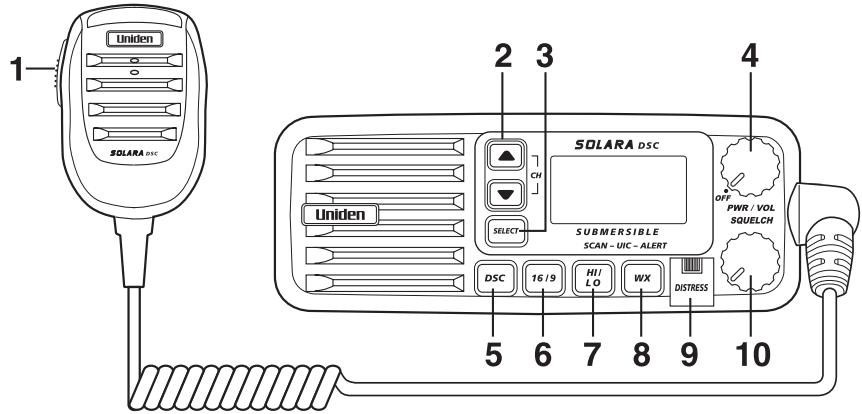 UNIDEN SOLARA DSC - Panneau avant/microphone - 1