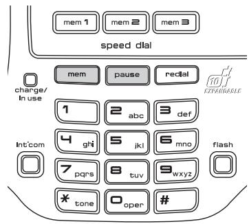 UNIDEN TRU9565 - Programmation des numéros de composition à une touche ou de composition abrégée du socle - 1