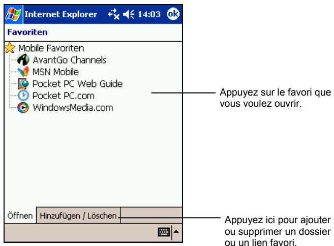 YAKUMO ALPHA GPS - Affichage des Favoris de l'appareil mobile et des chaînes - 1