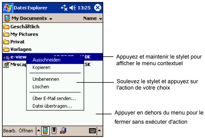 YAKUMO ALPHA GPS - Menus contextuels - 1