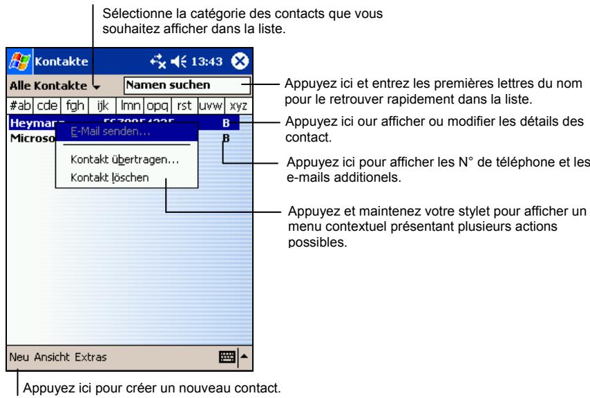 YAKUMO ALPHA GPS - Contacts : Gestion des amis et des collégues - 1