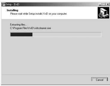 YAKUMO CAMMASTER SD 542 - Installation du programme du codec XviD - 7
