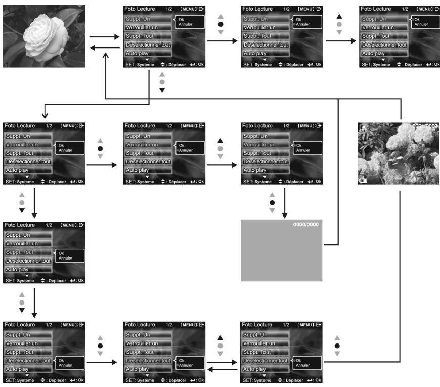YAKUMO CAMMASTER SD 542 - Menu de visualisation des photos : - 1