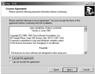 YAKUMO CAMMASTER SD 542 - Installation du programme du codec XviD - 2