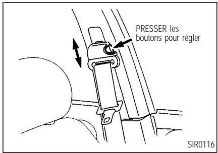 INFINITI I35 - Réglage de la hauteur de la ceinture thoracique (sièges avant) - 1