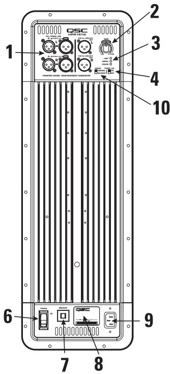 QSC AUDIO HPR181W - Détail de l'amplificateur de caisson d'extrêmes graves - 1