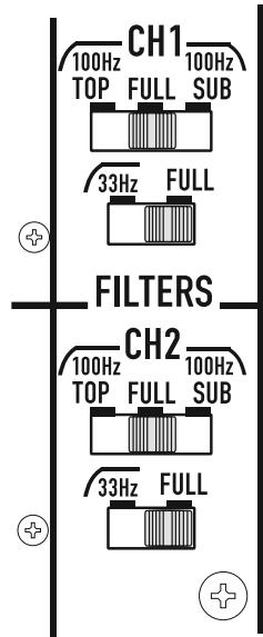 QSC AUDIO PLX 1104 - Filtres BASSE fréquence (modèles PLX 1802/2502/3102/3602 uniquement) - 3