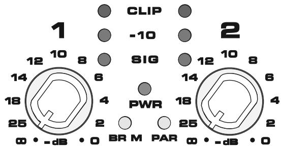 QSC AUDIO PLX 2502 - Controles de ganancia - 3