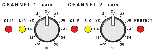 QSC AUDIO RMX 4050HD - Commandes de GAIN - 1