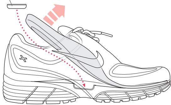 NIKE + IPOD - Étape 2 : insérez le capteur Nike + iPod dans votre chaussure compatible Nike+. - 1