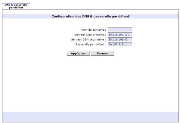 NEUF TELECOM NEUF BOX FAST3302 - Bouton « DNS &amp; Default G/W - 1