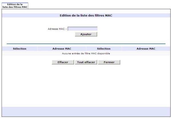 NEUF TELECOM NEUF BOX FAST3302 - Bouton "Éditer la liste de contrôle MAC - 1