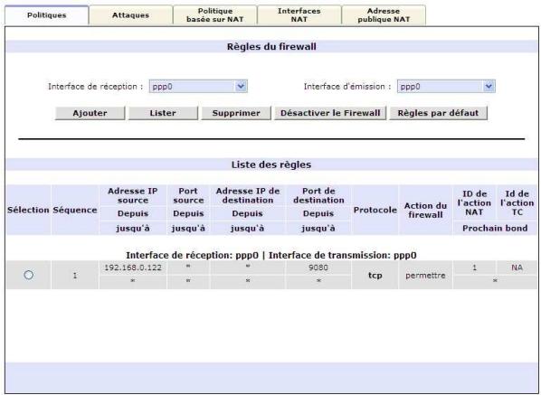 NEUF TELECOM NEUF BOX FAST3302 - 2) Onglet Politiques - 3