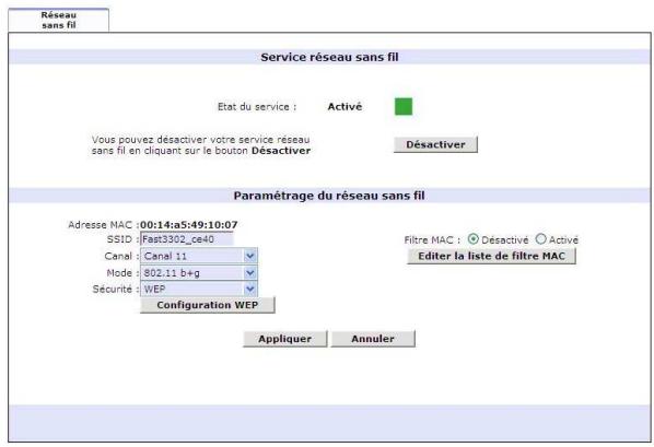NEUF TELECOM NEUF BOX FAST3302 - Configuration WiFi (option) - 1