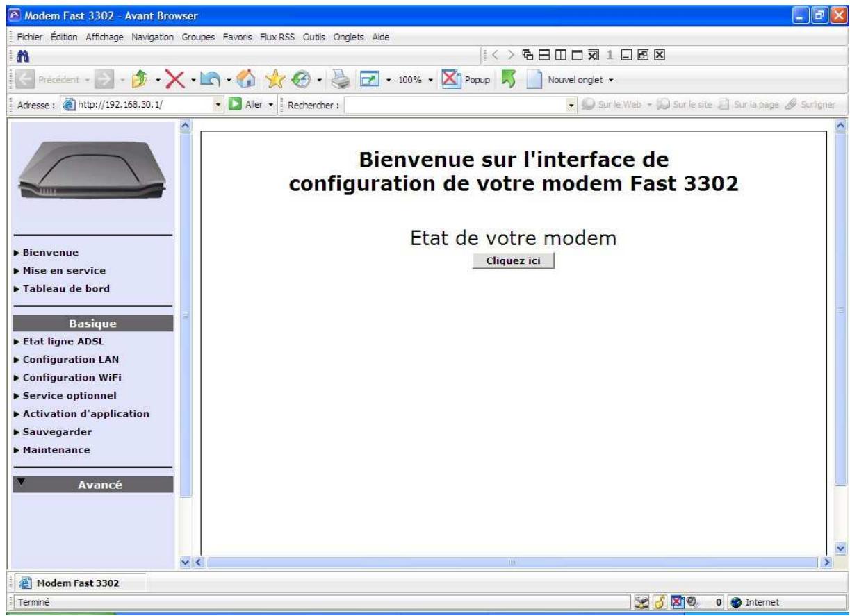 NEUF TELECOM NEUF BOX FAST3302 - Accès à l'écran de bienvenue - 4