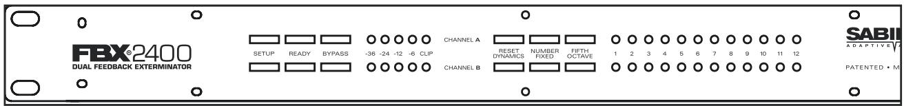 SABINE FBX2400 - Commandes et indicateurs de la face avant du FBX 2400 - 1