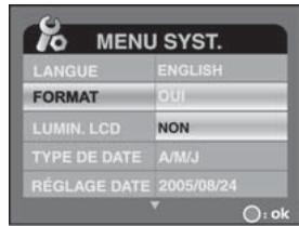 FERRANIA SD-V501 - Formater la mémoire interne ou une carte mémoire SD - 1