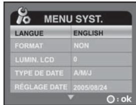 FERRANIA SD-V501 - Menu système - 1