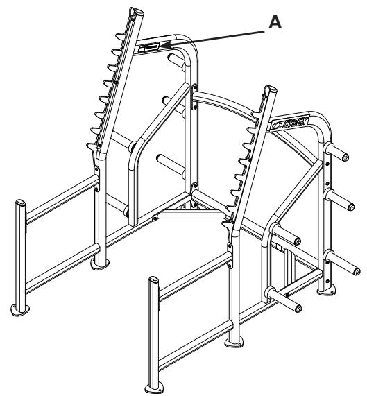 CYBEX INTERNATIONAL 16230 SQUAT RACK - Autocollants d'advertissement et de mise en garde - 1