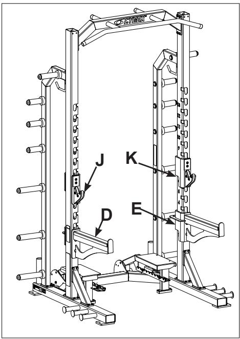 CYBEX INTERNATIONAL 19000_19010 HALFRACK - Fixez les bancs sur la traverse inférieure. - 3