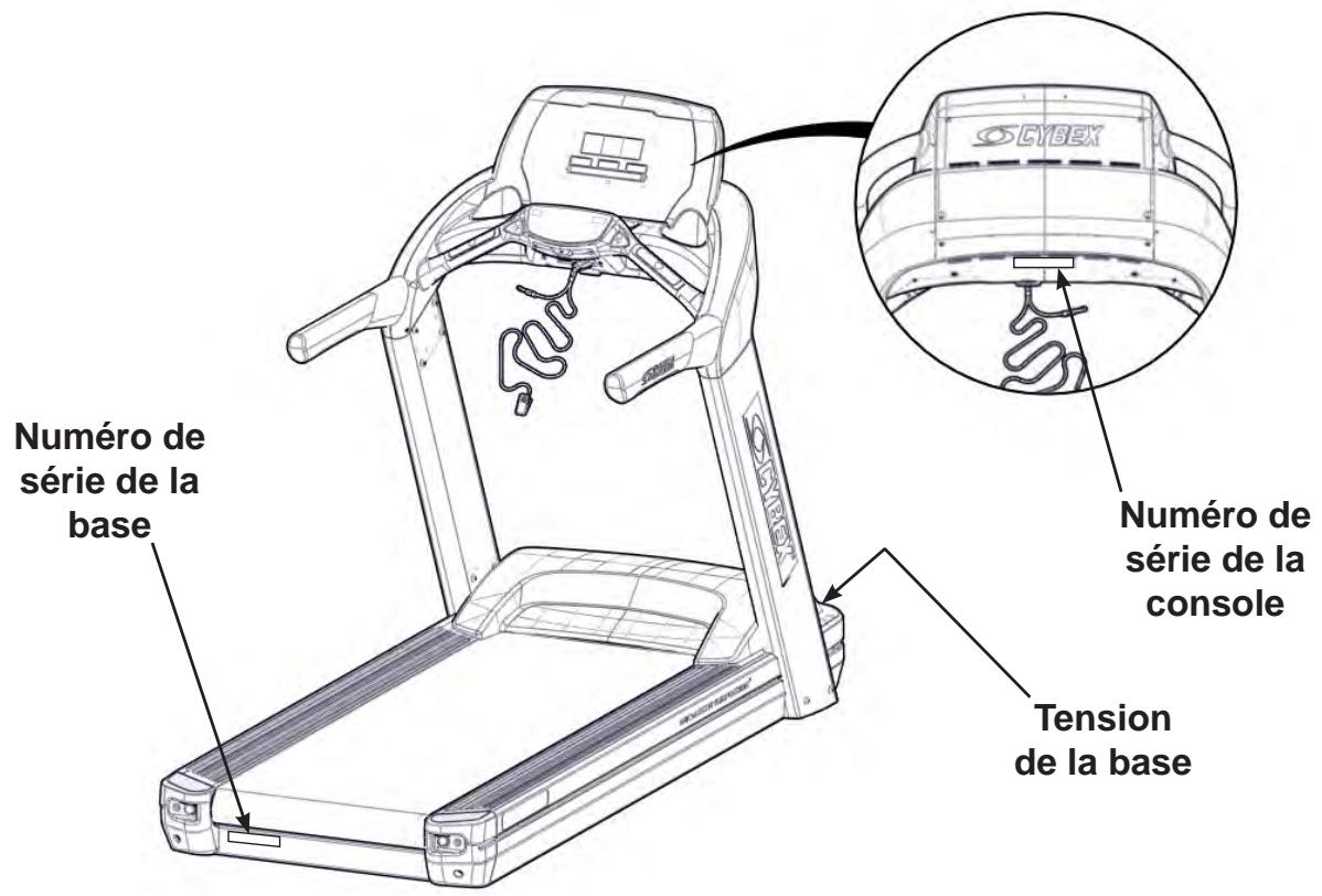 CYBEX INTERNATIONAL 625T TREADMILL - Numéros de série et tension - 1