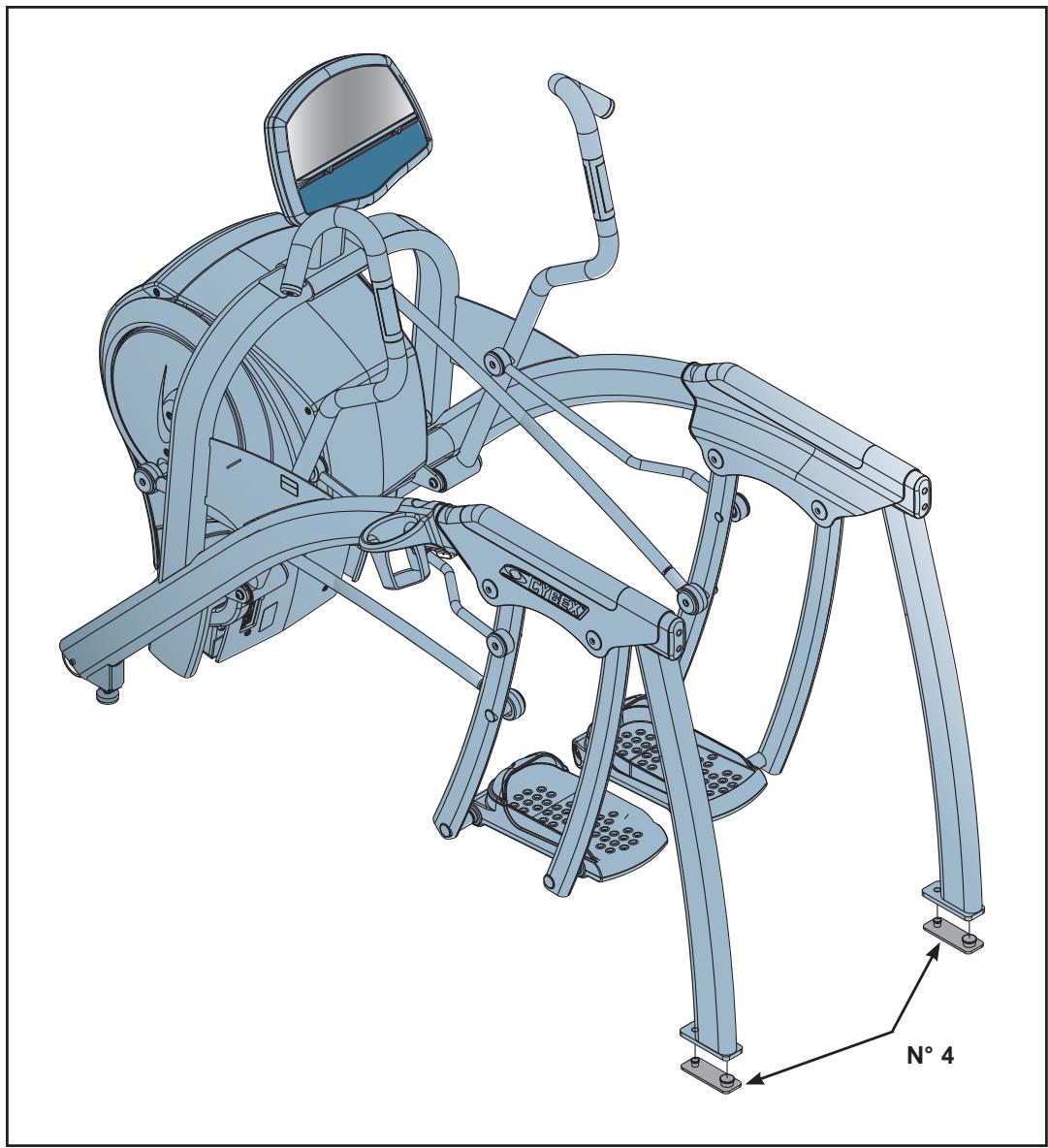 CYBEX INTERNATIONAL 630A ARC - Fixez les patins. - 1