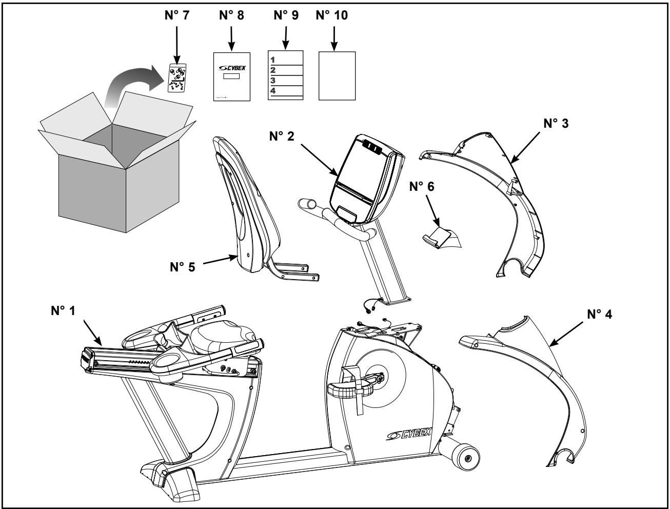 CYBEX INTERNATIONAL 750C-750R CYCLE - Deballez et vérifie le contenu des boîtes - 1