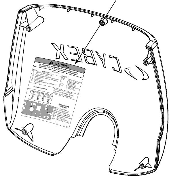 CYBEX INTERNATIONAL 750C-750R CYCLE - WARNING - 1