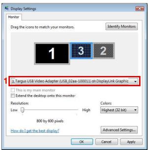 TARGUS USB 2.0 LATPOP DOCKING STATION - Controlling the Display using Windows Display Properties - 4