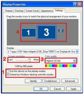 TARGUS USB 2.0 LATPOP DOCKING STATION - Controllare il Displaytramite le Proprietà di visualizzazione di Windows - 2