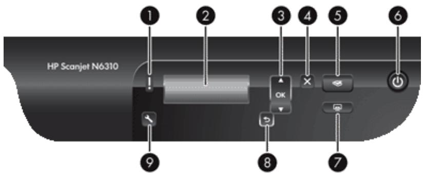 HP SCANJET N6310 - Panneau de commande du scanner - 1