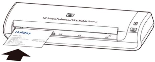HP SCANJET PROFESSIONAL 1000 - Load a card into the paper feed slot - 1