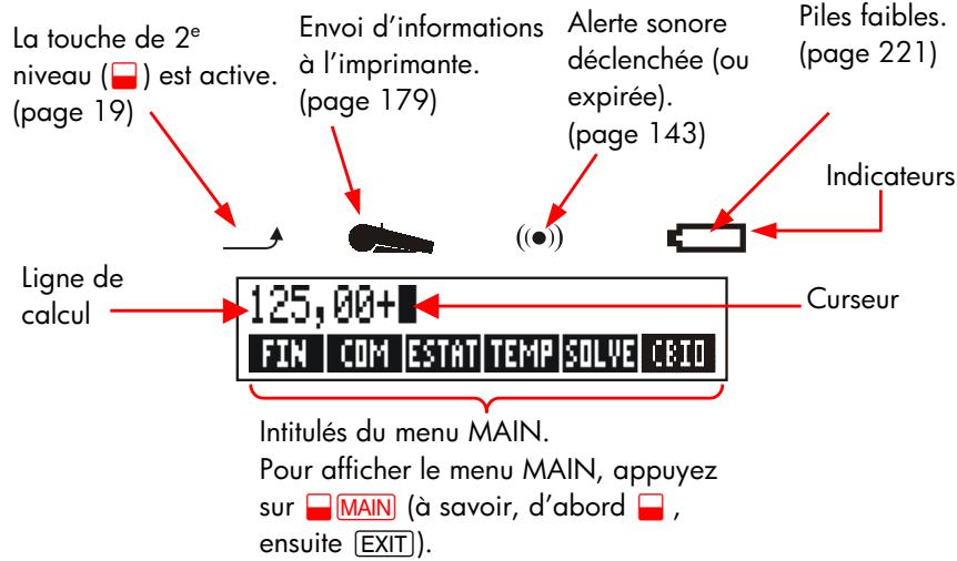 HP 17BII - Aperçu de l'affichage - 1