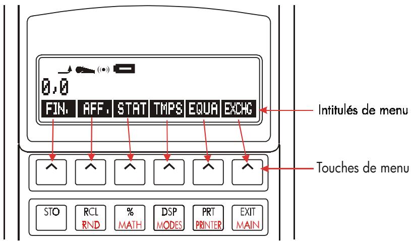 HP 17BII - Utilisation des touches de menu - 1