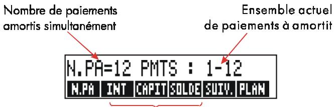 HP 17BII - Pour calculer et afficher un plan d'amortissement :* - 1