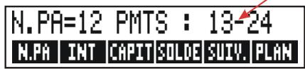 HP 17BII - Pour calculer et afficher un plan d'amortissement :* - 2