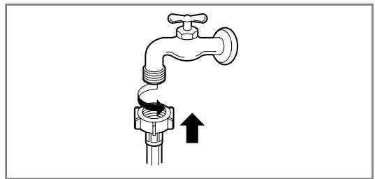LG F74882WH - Type-1: Raccordement du tuyau de type cannelé à un robinet avec filtage - 1